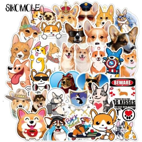 100 PCS Cute Corgi Dog Cartoon Stickers For Skateboard Laptop Suitcase Case Table Chidren Toy Decal Graffiti Sticker F4