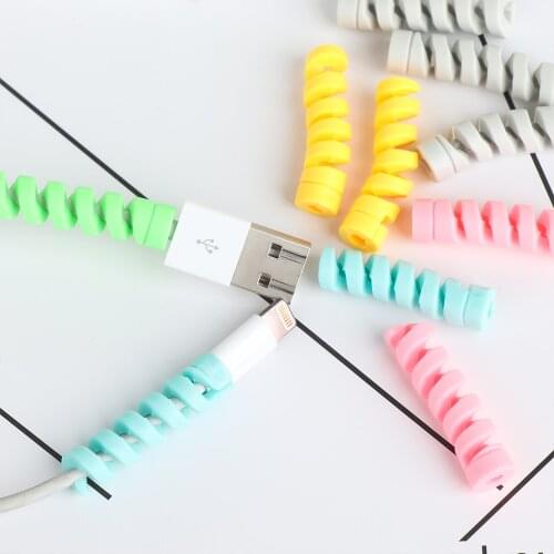 10pcs Spiral Cable Protector Desk Set Earphone Cable Organizer Wire Data Line Holder Winder Wrap Cord Desk Accessories
