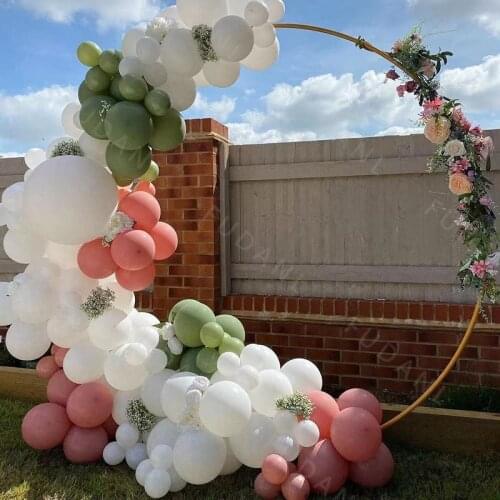 120pcs Retro Pink White Wedding Balloons Garland Arch Kit Garland Latex Balloon Set Birthday Baby Shower Party Decor Supplies