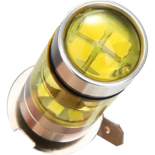 2pcs H3 100W 2828SMD LED Super Bright Car Fog Light Taillight Bulb Yellow 12-24V Fog Lamps LED Lights H3 Replacement 100W