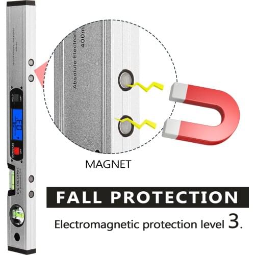 400mm Digital Protractor Angle Finder Electronic Level 360 Degree Inclinometer with Magnets Level Angle Slope Tester Ruler