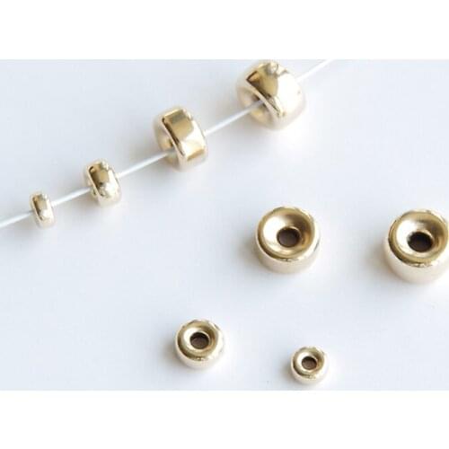 Gold filled round bubble wheel spacer Beads not fade for making jewelry accessories 3-6mm 5pcs