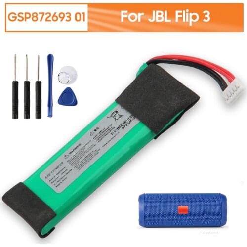 Original Replacement Battery GSP872693 01 For JBL Flip 3 Flip3 Bluetooth Audio Speaker Battery 3000mAh