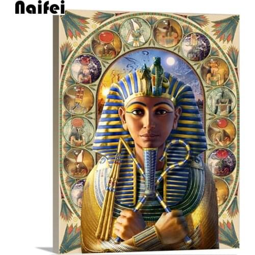 Diamond Painting With Square Rhinestones Tutankhamun Portrait Diamond Mosaic Diamond Embroidery Queen of egypt Diamond Picture