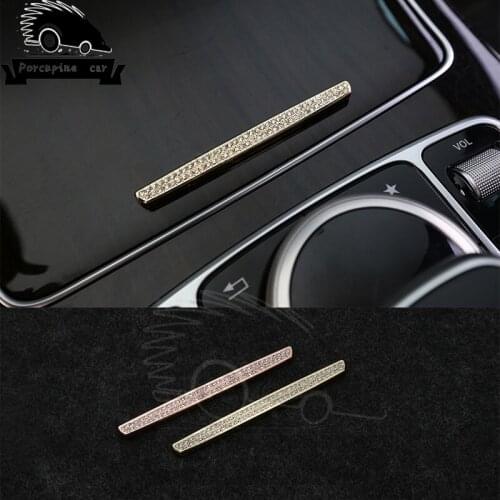 Diamond water cup holder Car frame trim cover trim accessories label for Mercedes C Class E GLC Class GLC260 c180l