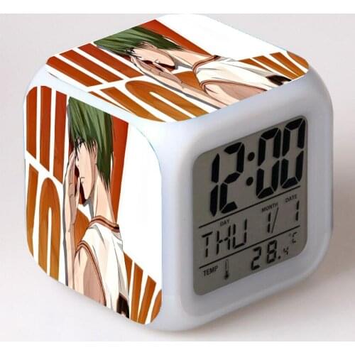 Anime Kurokos Basketball Cartoon LED 7 Color Flash Digital Alarm Clocks Night Light Bedroom Desk Clock despertador Alarm-Clock