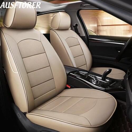 AUSFTORER Genuine Leather Custom Seat Cover for Volkswagen (VW) Magotan Automobiles Seat Covers for Cars Protectors Accessories