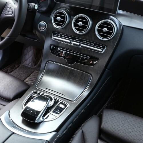 For Mercedes Benz C Class W205 GLC X253 Carbon Fiber Color Sticker Car ABS Center Console Panel Decoration Cover Trim