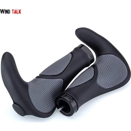 Wind Talk Ergonomic Handle Grips For Bicycle Horn Mtb Grip Lock On With Bar End Mountain Downhill Folding Bike Handlebar Grips