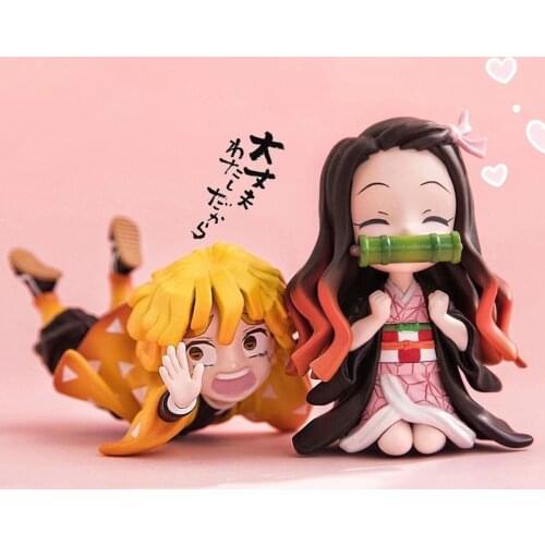 Anime GK Figure Demon Slayer Kimetsu No Yaiba Kamado Nezuko Cute Toys for Kids Collectible Model PVC Doll