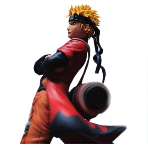 30cmNaruto Anime Figures Seven Generations Ninja Uzumaki Naruto Six Ways Immortal Mode Hand-made Nine Tails Model Decoration Toy