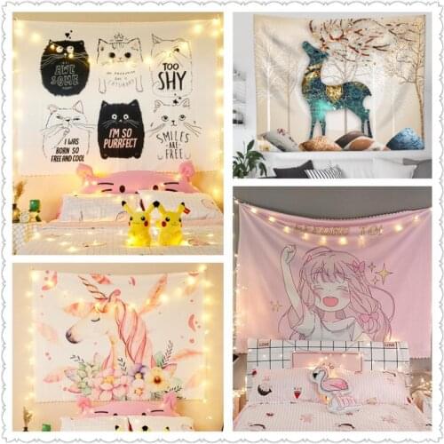 30 Style Tapestry Wall Hanging Cloth Cartoon Bedroom Decoration Tapestry Live Background Cloth Bedside Layout Custom Wall Cloths