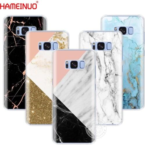 HAMEINUO black gold blue marble collage cell phone case cover for Samsung Galaxy S7 edge PLUS S8 S6 S5 S4 S3 MINI