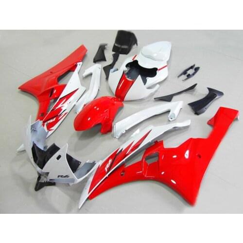 Injection mold Fairing kit for YAMAHA YZFR6 06 07 YZF R6 2006 2007 YZF600 yzfr6 06 ABS red white Fairings set+7gifts YA13
