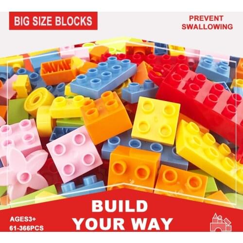 Building Blocks 61-366 Pcs Duploes Series DIY Big Bricks Assembly Large Particles Bulk Block Educational Toys Kids Gift
