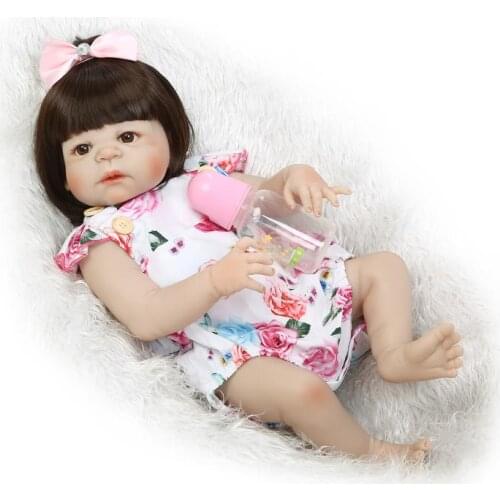 Fashion doll 22'' soft reborn baby doll Reborn doll full silicone 56cm beautiful princess hair dolls girl toys for kids bonecas