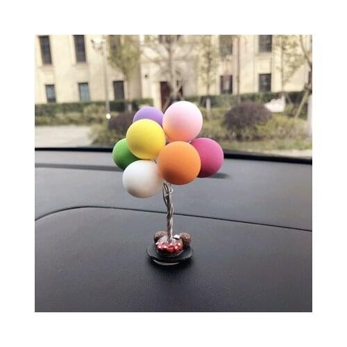 Soft Clay Color Balloon Car Decoration Cute Mini Car Light Clay Balloon Cartoon Car Creative Interior Jewelry