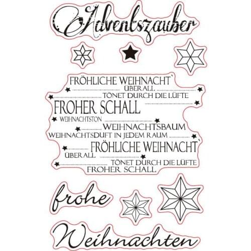 German Merry Christmas Transparent Clear Silicone Stamp Seal DIY Scrapbooking photo Album