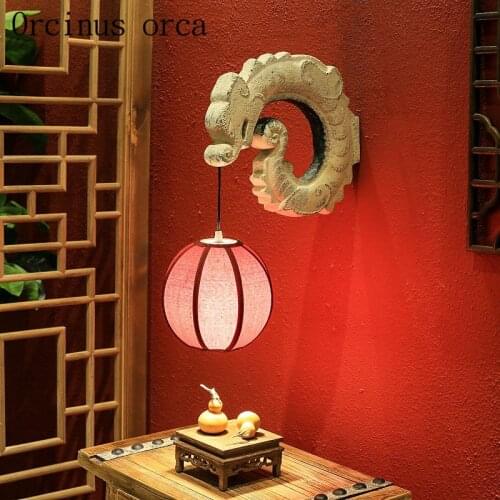 New Chinese antique wall lamp hotel entrance living room corridor stair classical wall decoration wall lamp free shipping