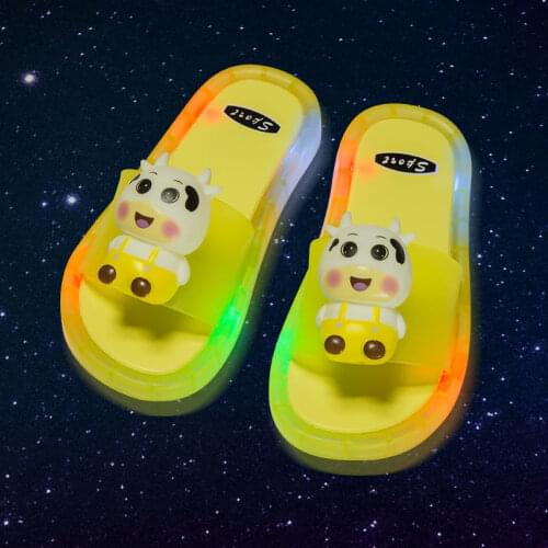 NEW Boy Girl Slippers Children Party Shoes Pink Baby Bathroom Sandals Kids Zapatos Birthday Princess Light Up Dance LED Shoes