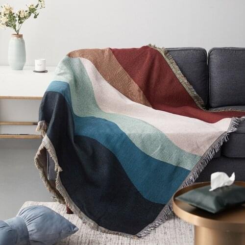 Tassel Sofa Blanket Air Conditioning Blankets Dustproof Sofa Cover Outdoor Picnic Cloth Washable Portable Travel Tapestry