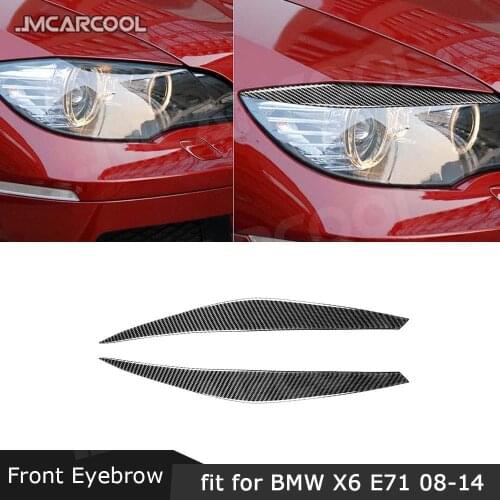 Carbon Fiber Front Bumper Lip FogLamp Eyebrow Car interior Decoration For BMW X6 E71 2008 - 2014