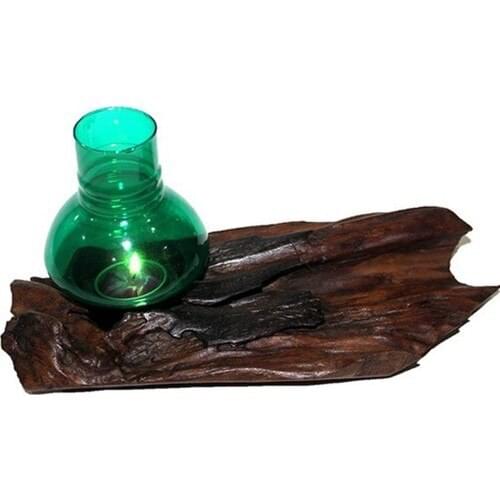 Alsepeteavm Single Teak Tree Candle Holder Horizontally 20 cm
