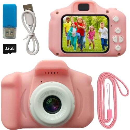 Portable Children Digital Camera Video Camcorder with 1.9 Inch Display Screen 32G TF Card for Children Birthday Christmas Gift