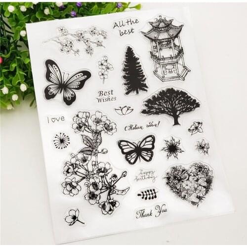 14*18CM Garden Transparent Clear Stamp Silicone Stamp/Seal DIY Scrapbooking/Photo Album Easter Stamp Sheets