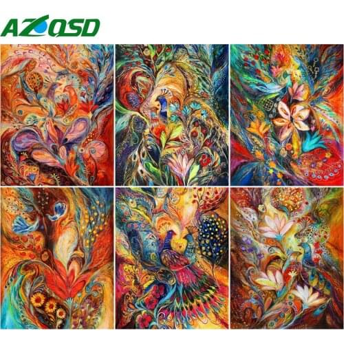 AZQSD Adult 40x50cm Coloring By Numbers Phoenix Home Decoration DIY Oil Painting By Numbers Canvas Animal Handpainted Gift