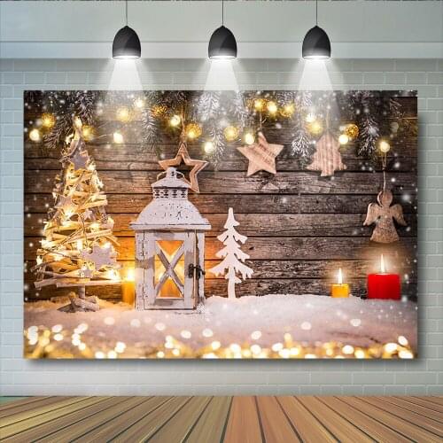 Christmas Tree Wooden Background for Photography Bells Snow Floor Children Backdrop For Photo Booth Merry Christmas Backgrounds
