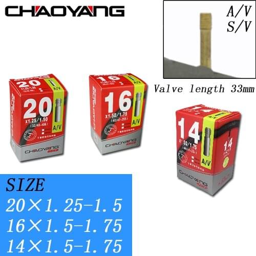 14/16/20 Inches Folding Bikes Tyre Bicycle Inner Butyl rubber Tube Tire For 14/16*1.5-1.75 20*1.25-1.5 AV SV Schrader Valve
