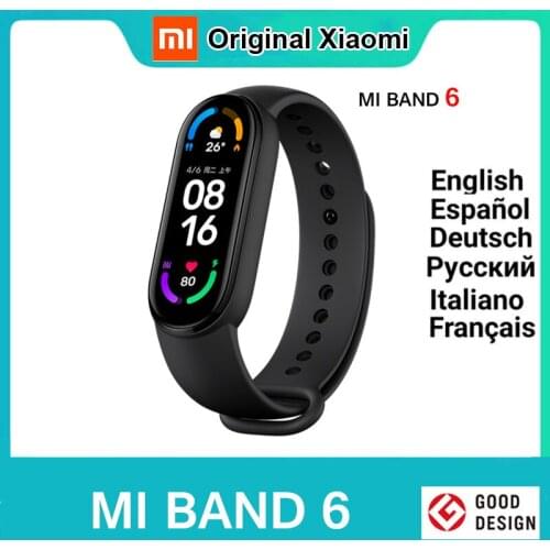 Xiaomi Mi Band 6 Smart Bracelet Men Women 24H Heart Rate Fitness Traker Color AMOLED Screen Bluetooth Sport Waterproof Smartband