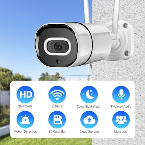 Tuya 2MP Two Way Audio AI Human Detection Night Vision Smart Camera Wifi Camera Bullet Waterproof Outdoor Wireless HD IP Camera