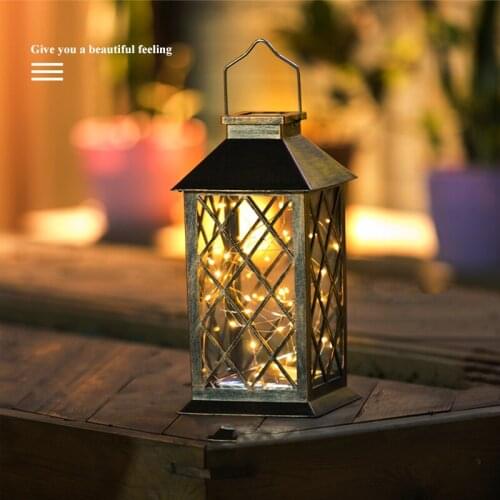 Solar LED Candle Lantern Flickering Candle Lights Outdoor Garden Waterproof Solar Lamp Decoration Hanging/Stand Hollow Wind Lamp