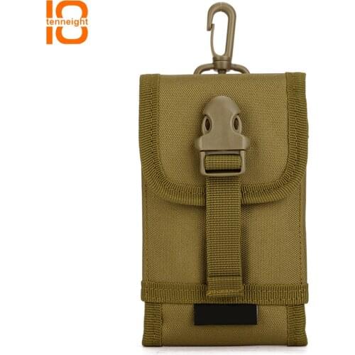 TENNEIGHT MOLLE System accessory bag tactical bag mobile phone bag D-ring Holder Drawstring Hiking hunting waist bag accessory