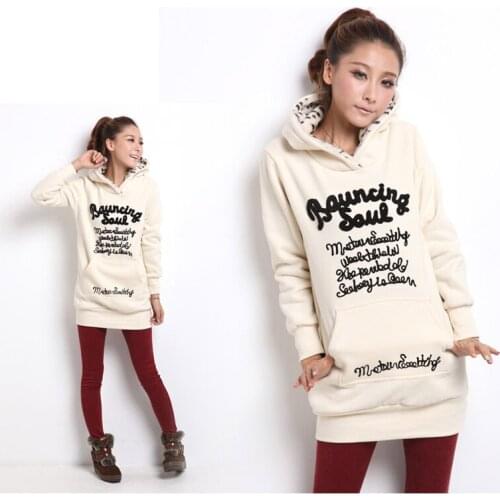 Print sweatshirts spring autumn pocket women long sleeve sweatshirts top long sweatshirts Hooded pullovers outerwear XD3436