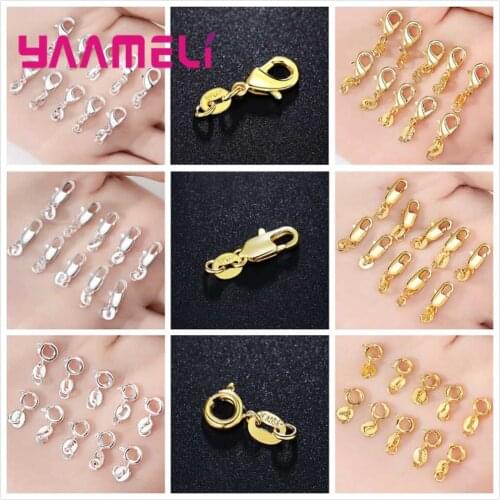 High Quality Women Fashion Lobster Connector 10pcs/Lot Solid Sterling 925 Sterling Silver Lobster Clasps For Trendy Jewelry