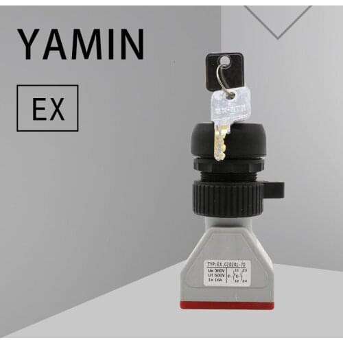 30mm Explosion-proof Button With Key Latching Lock Three Positions 3P Rotary Control Switch 1NO 1NC IP66