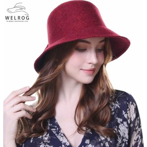 Женские соломенные шляпы WELROG China At AliExpress