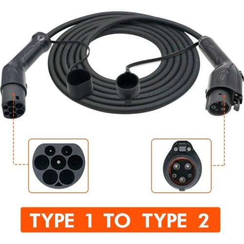 32A Single Phase 250V 7.2KW Type 1 to Type 2 Portable New Energy Vehicle Charger Electric Car Charging Cable Ev Charging