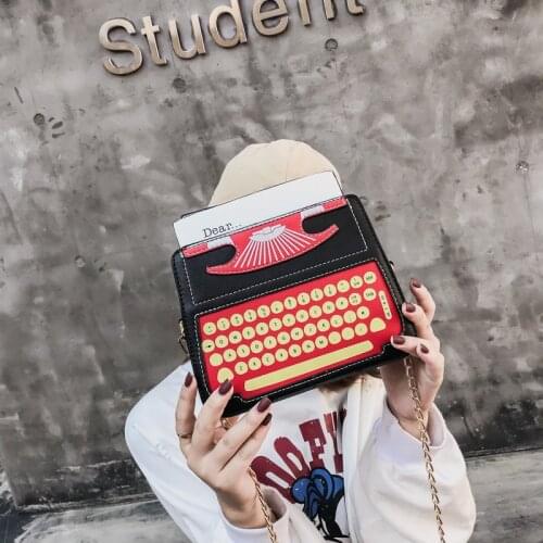 Women Shoulder Bag Funny Typewriter Shape Bag For Teenager Female Cute Chain Crossbody Bag Personality Messenger Bag Phone Bag