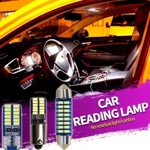 1pcs T10 w5w 194 reading lamp license plate lamp festoo-28 31 36 39 41mm door lamp ba9s CANBUS 3014led bright DC12V signal light