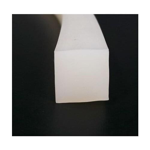 10X10mm High Quality Square Silicone Strip Silica Rod Silicon Cord Silicone Bar, Milky White Color 1meter