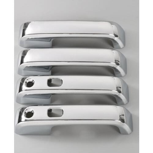 4pcs/set Chrome Shiny Car Door Handle Cover Trims with Smart Keyhole ABS Garnished Bezel Decoration Fit For F150 F-150 2012-2016