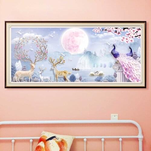 Full Drill Square Round 5D Diamond Painting Peacock New Arrival Deer Diamond Art Embroidery Winter Landscape Flowers Home Decor