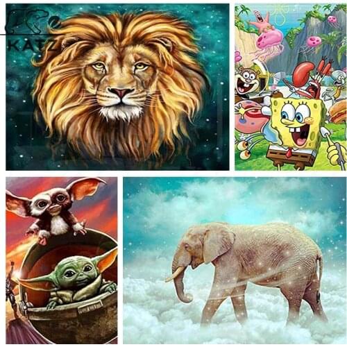 Diamond Painting Cartoon Character Embroidery Cross Animal Tiger Diamond Mosaic Portrait Picture Cross Stitch Painting By Number