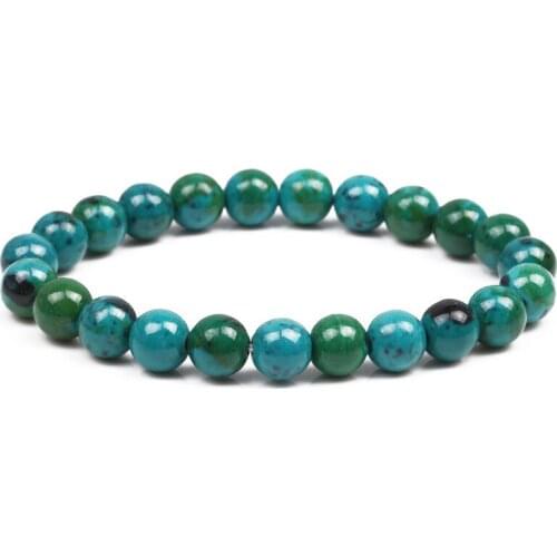 MIQIAO Persian Lapis Phoenix Green Stone Beads Boho Bangles Armband Wrist Chains Bracelet for Women Men Couple Friends Jewelry