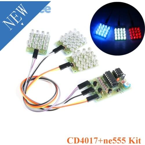 CD4017 + NE555 Flash Light Explosion-flashing LED Suite Self DIY Learning Electronic Kit Strobe Module Production Design