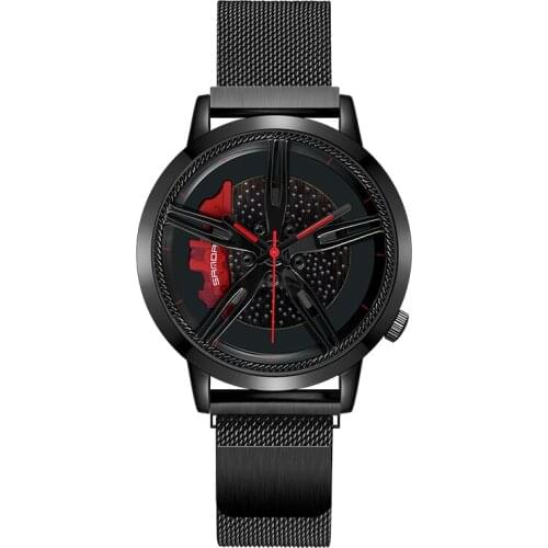 New Special Wheel Series Dial Men Watch Steel Strap Hook Buckle Premium Quartz Movement Waterproof Gift Wristwatch